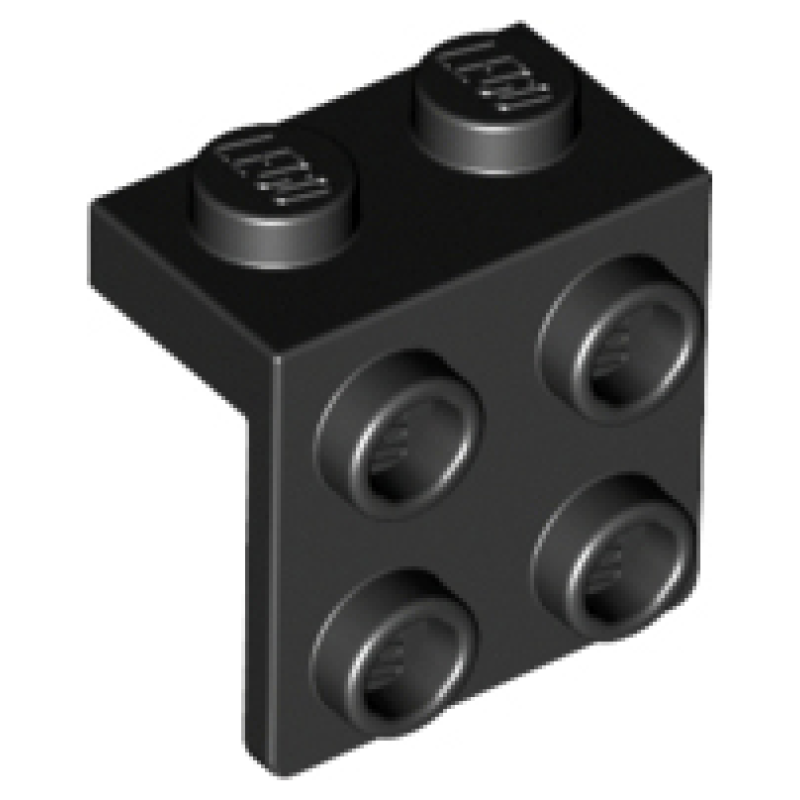 Plaat, Hoek 1x2 - 2x2 Black